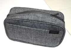 Gray ELECOM BMA-GP14GY storage pouch with double zipper and front sleeve